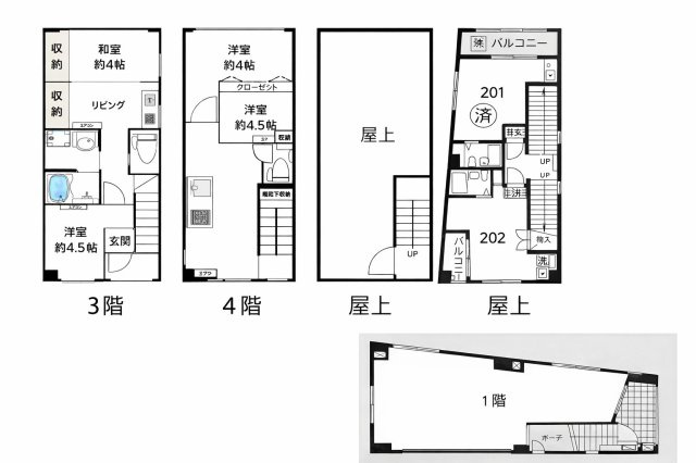 東京都新宿区西早稲田1丁目　1棟売りビル【高橋ビル】「早稲田駅徒歩8分」の間取り