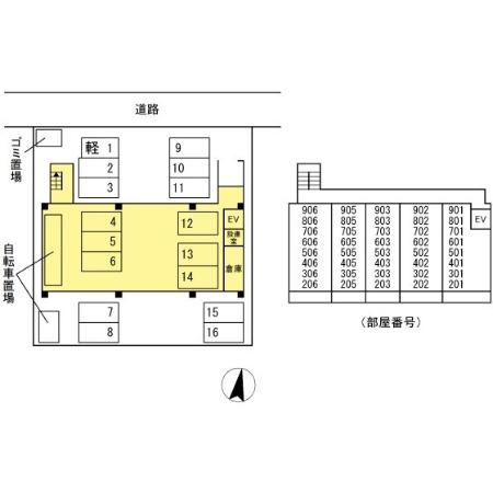 シズカビルディング白銀の区画図