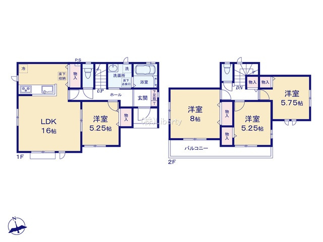 土浦市下高津3丁目　新築戸建　B号棟の区画図