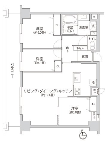 【間取り】 | ライオンズガーデン横浜蒔田