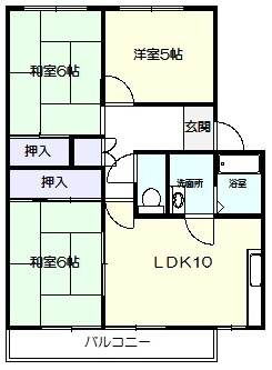 リバティハイツⅢ　205号の間取り