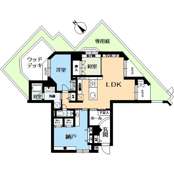 エルザ京都御所西の間取り|2SLDKの壁芯105.12㎡の間取りです。
