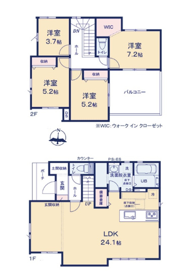 【間取り】 | 大野城市南ケ丘2丁目3期　2号棟（全2棟）【仲介手数料無料・0円】 | 平日、土日祝日もお好きな日時にご見学可能です。お気軽にお問合せ下さい。