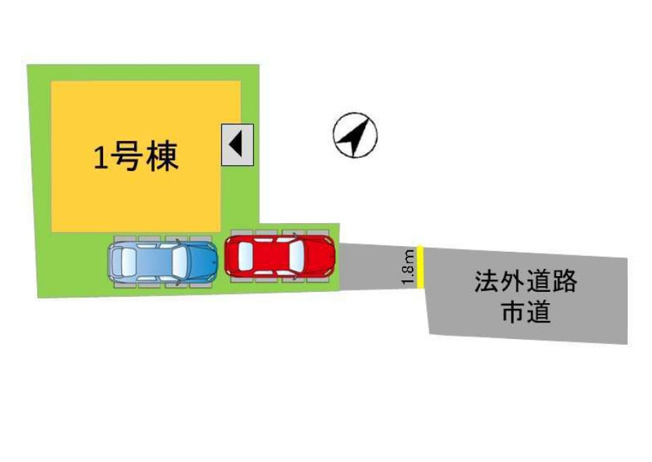 【区画図】 | 大野城市山田2丁目1期　1号棟（全1棟）【仲介手数料無料・0円】 | 区画図です。