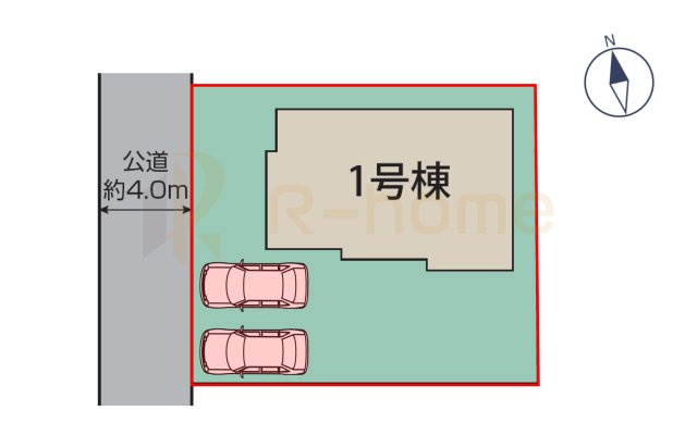 水戸市堀町4期　新築戸建て　1号棟の区画図|大きなお買い物だからこそ、メリット・デメリットを伝えさせて頂きます。
R-homeにお任せください♪
