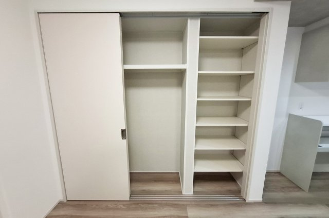 堺市東区草尾の収納|リビング物入：パントリーとしても活用できます。