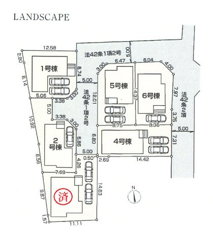 あきる野市上代継　新築戸建全6棟の区画図