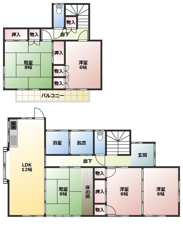 都城市上長飯町の中古一戸建の間取り