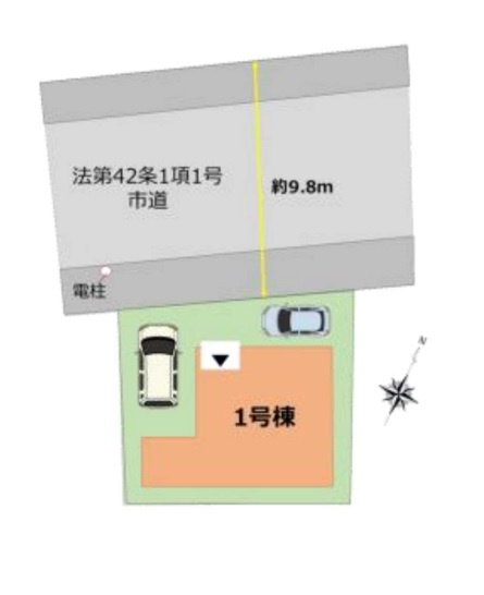 【区画図】 | 大野城市白木原4丁目2期　1号棟（全1棟）【仲介手数料無料・0円】 | 区画図です。