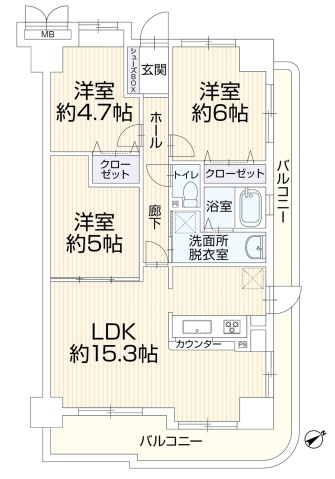 須磨妙法寺アーバンコンフォートの間取り