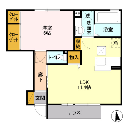 【間取り】 | メイプルリーフ Ｄ