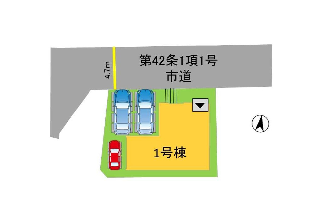 福岡市早良区田隈3丁目第6-1棟(1号棟)の区画図|配置図
