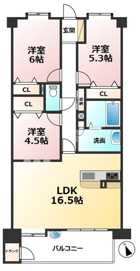 【間取り】 | エンゼルハイム鳥飼中央