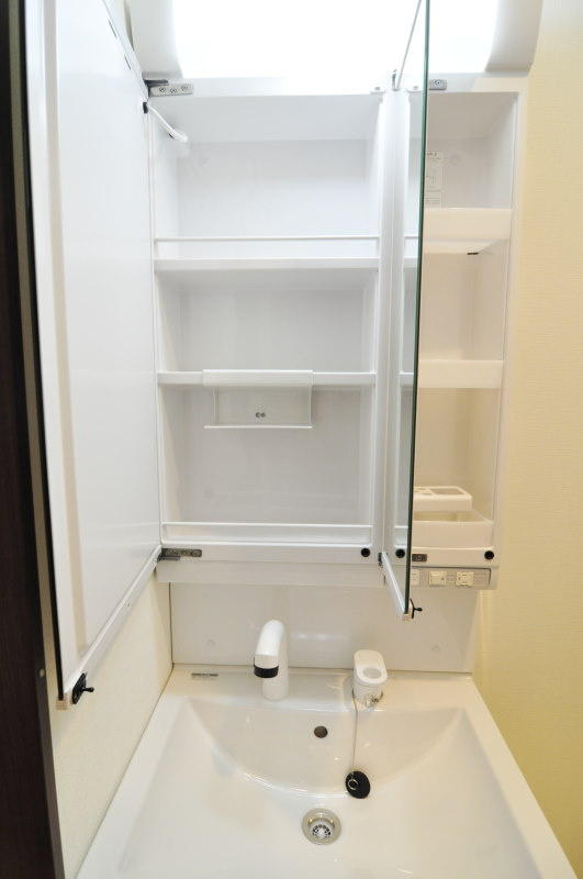 アルメゾン鳩山小用の独立洗面台|収納