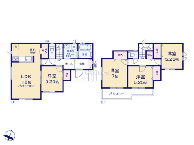 大洗町桜道602番　新築戸建の区画図