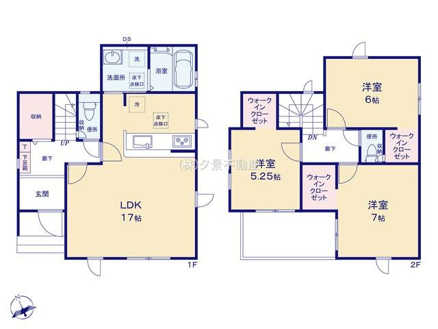《仲介手数料無料》上尾市大字上1124-3新築一戸建てグラファーレ29期の間取り