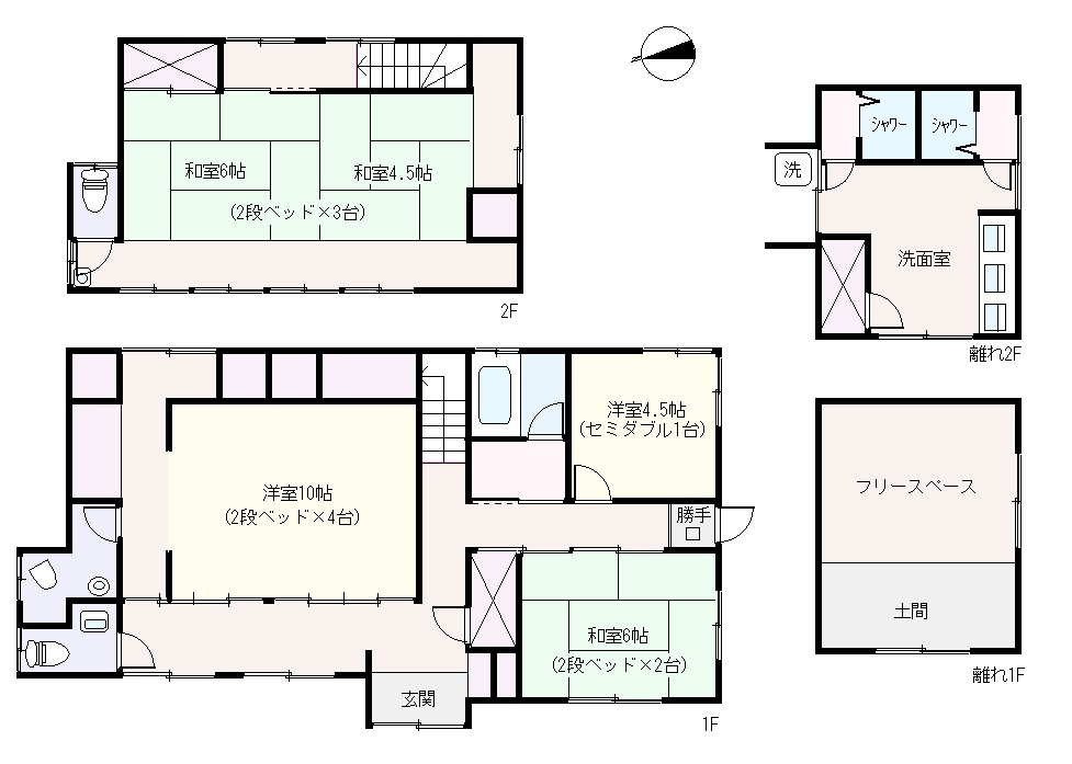 S1762Z　下田市須崎売ゲストハウスの間取り