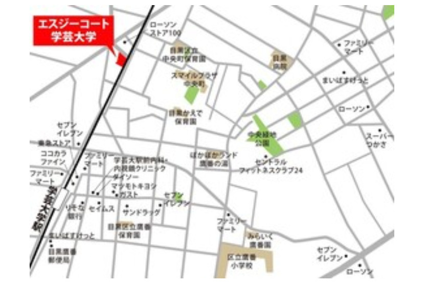 エスジーコート学芸大学の地図