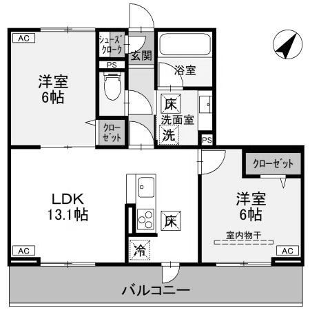 【間取り】 | ノーブルラフィネ万平町　A