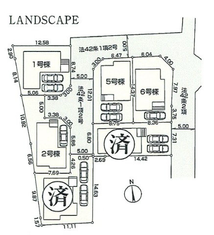 あきる野市上代継　新築戸建全6棟の区画図