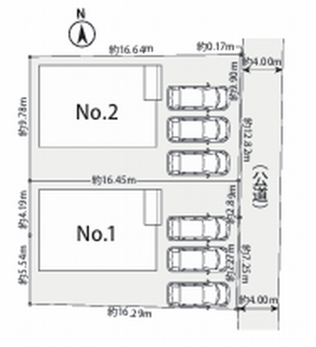 【区画図】 | 【仲介手数料０円】藤沢市大庭3期　新築一戸建て　全2棟 | 【仲介手数料０円】藤沢市大庭3期　新築一戸建て　全2棟