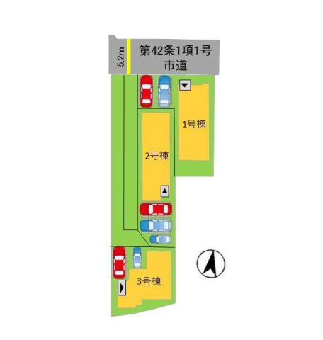福岡市早良区次郎丸4丁目第1-3棟(3号棟)の区画図|配置図（3号棟）