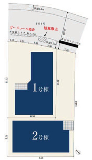 【区画図】 | 府中市西府町4丁目　新築戸建　全2棟
