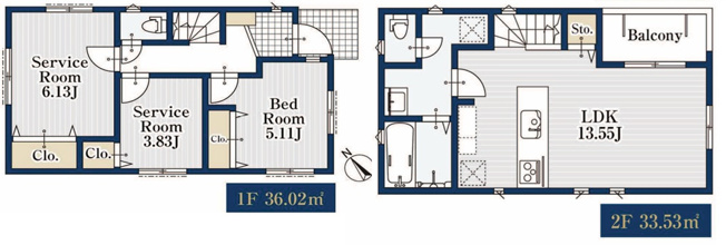 【間取り】 | 府中市西府町4丁目　新築戸建　全2棟