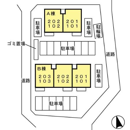 ラヴェルム　A棟の区画図
