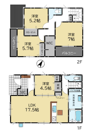 【間取り】 | 大野城市南ケ丘5丁目6期　1号棟（全2棟）【仲介手数料無料・0円】 | 平日、土日祝日もお好きな日時にご見学可能です。お気軽にお問合せ下さい。