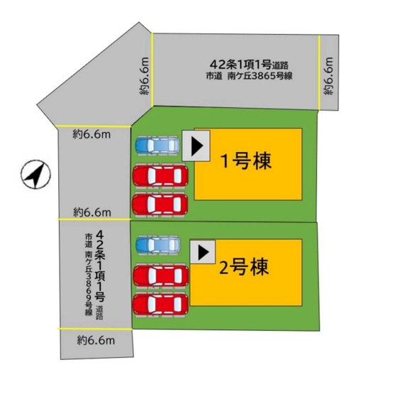 【区画図】 | 大野城市南ケ丘5丁目6期　1号棟（全2棟）【仲介手数料無料・0円】 | 区画図です。1号棟