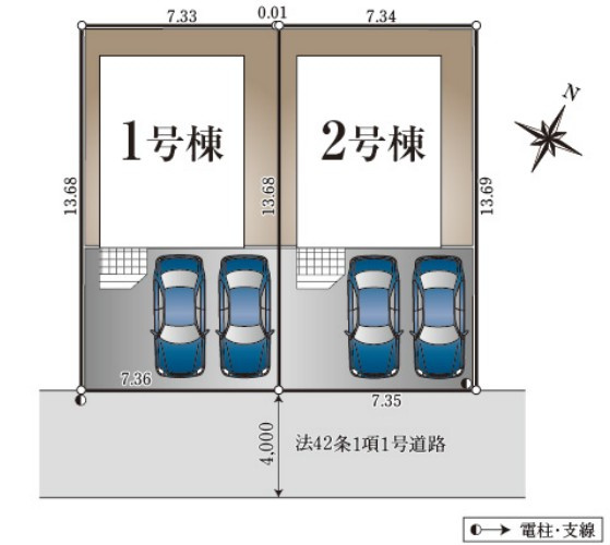 【区画図】 | クレイドルガーデン　立川市栄町1丁目　新築　全2棟　2号棟 | 全体区画図