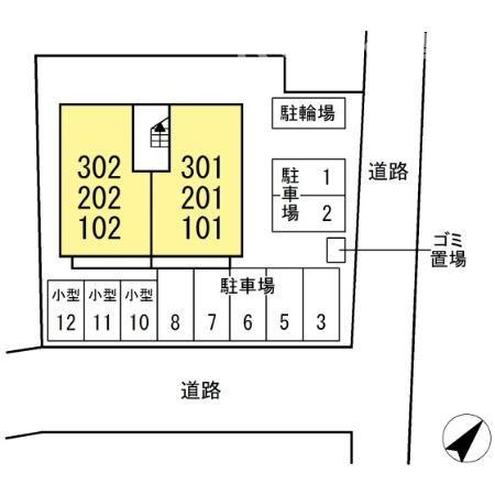 ファミールフラッツ若葉町の区画図