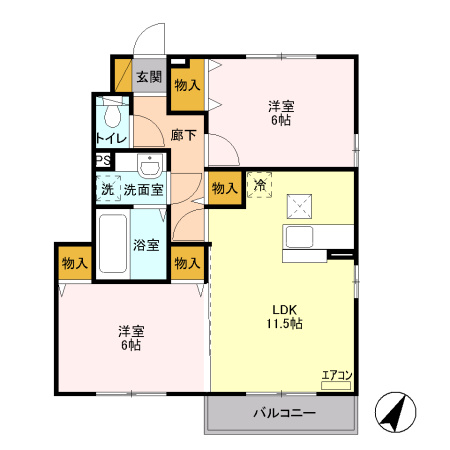 【間取り】 | メゾンソレイユＢ