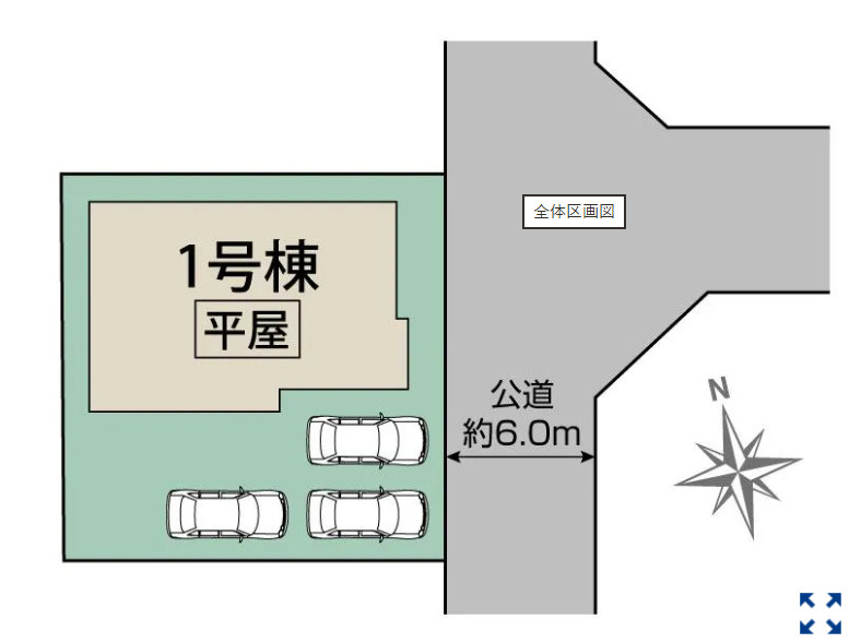 ブルーミングガーデン 磐田市東新町2丁目 1期1号棟の区画図