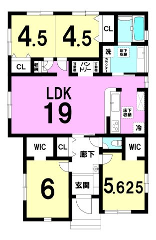 ブルーミングガーデン 磐田市東新町2丁目 1期1号棟の間取り|４LDK