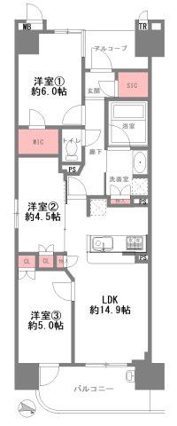 リバーガーデン福島木漏れ日の丘AB棟の間取り
