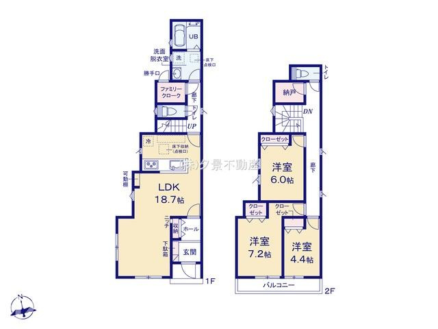 《仲介手数料無料》上尾市大字瓦葺2124新築一戸建てリナージュの間取り