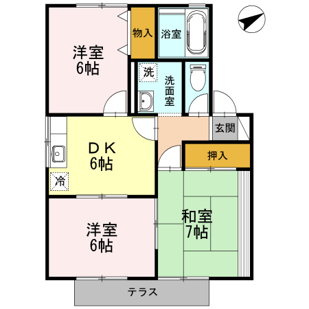 ヴィラクレスト B棟の間取り