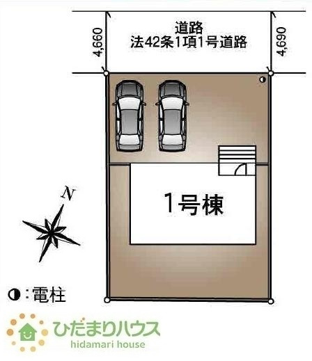 【区画図】 | 下妻市高道祖第4　新築戸建　 | カースペースは2台分確保！