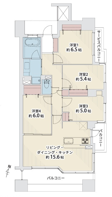 シティハウス長町新都心ル・サンクコートの間取り