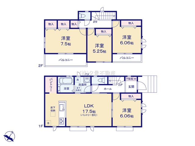 《仲介手数料無料》上尾市緑丘４丁目10-8新築一戸建てハートフルタウンの間取り