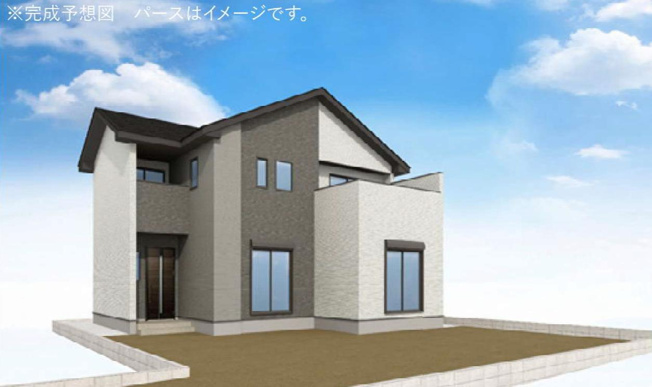 【外観】 | 土浦市木田余1期　新築戸建　5号棟 | 小中学校まで、それぞれ徒歩15分圏内！公園も近く子育て環境良好です(^^)/