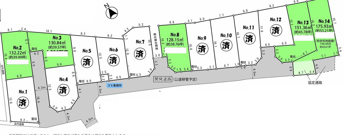 茅ヶ崎市中島　売地　全１４区画の土地図|対象No.13