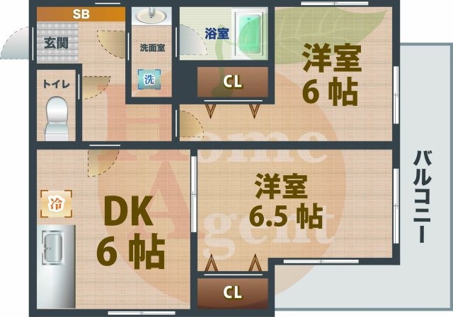 【間取り】 | プラムコート沼袋 | 2DKのお部屋です。