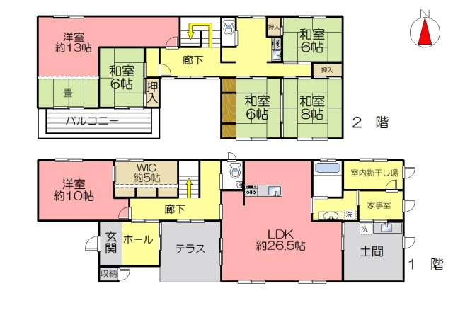 丹波市氷上町稲継の中古一戸建の間取り