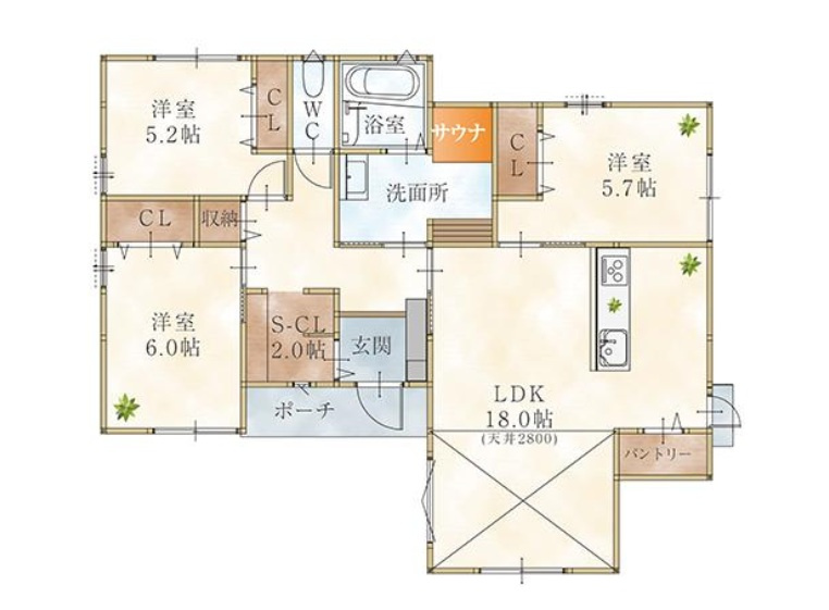 和歌山市粟3-10　新築一戸建ての間取り