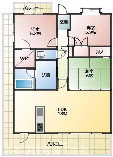 コアマンション橘公園リバーステージの間取り