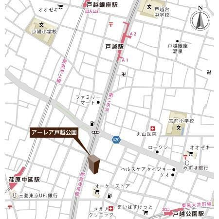 【地図】アーレア戸越公園 