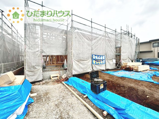 【外観】 | 第1常総市坂手町　新築戸建　3号棟 | たっぷりの陽光と心地よい風が舞い込む住まい♪
4月6日撮影